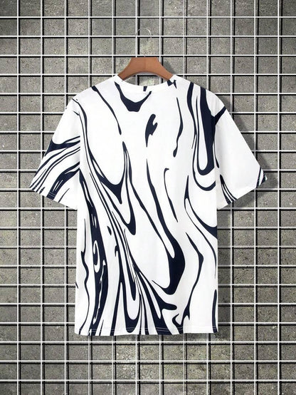 Thalasi Men 100% Cotton Aesthetic Oversized T Shirt For Men - All Over Printed,Loose Fit Round Neck Half Sleeve Oversize Fit Tee
