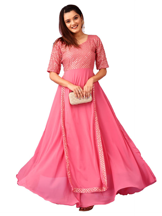 Fashion Basket Faux Georgette Anarkali Kurta Set for Women