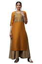 Aurelia Womens Viscose Regular Kurta (23AUA14584-704197_Yellow