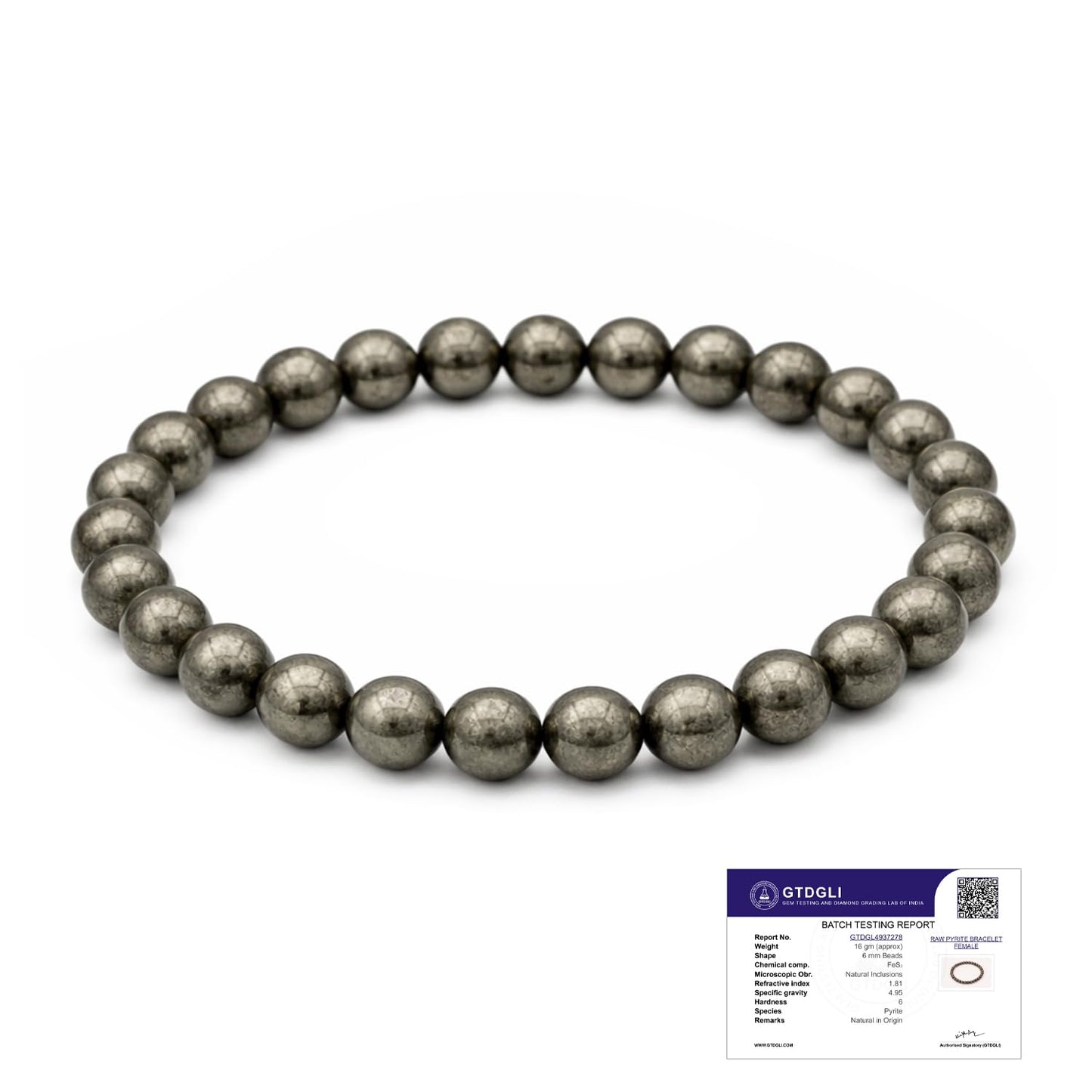 Astrotalk Raw Pyrite Bracelet for Women (6mm Beads) | Pyrite Stone for Wealth, Prosperity & Good Luck | Boosts Confidence, Focus & Motivation | Hand Bracelet for Women | Gift for Woman