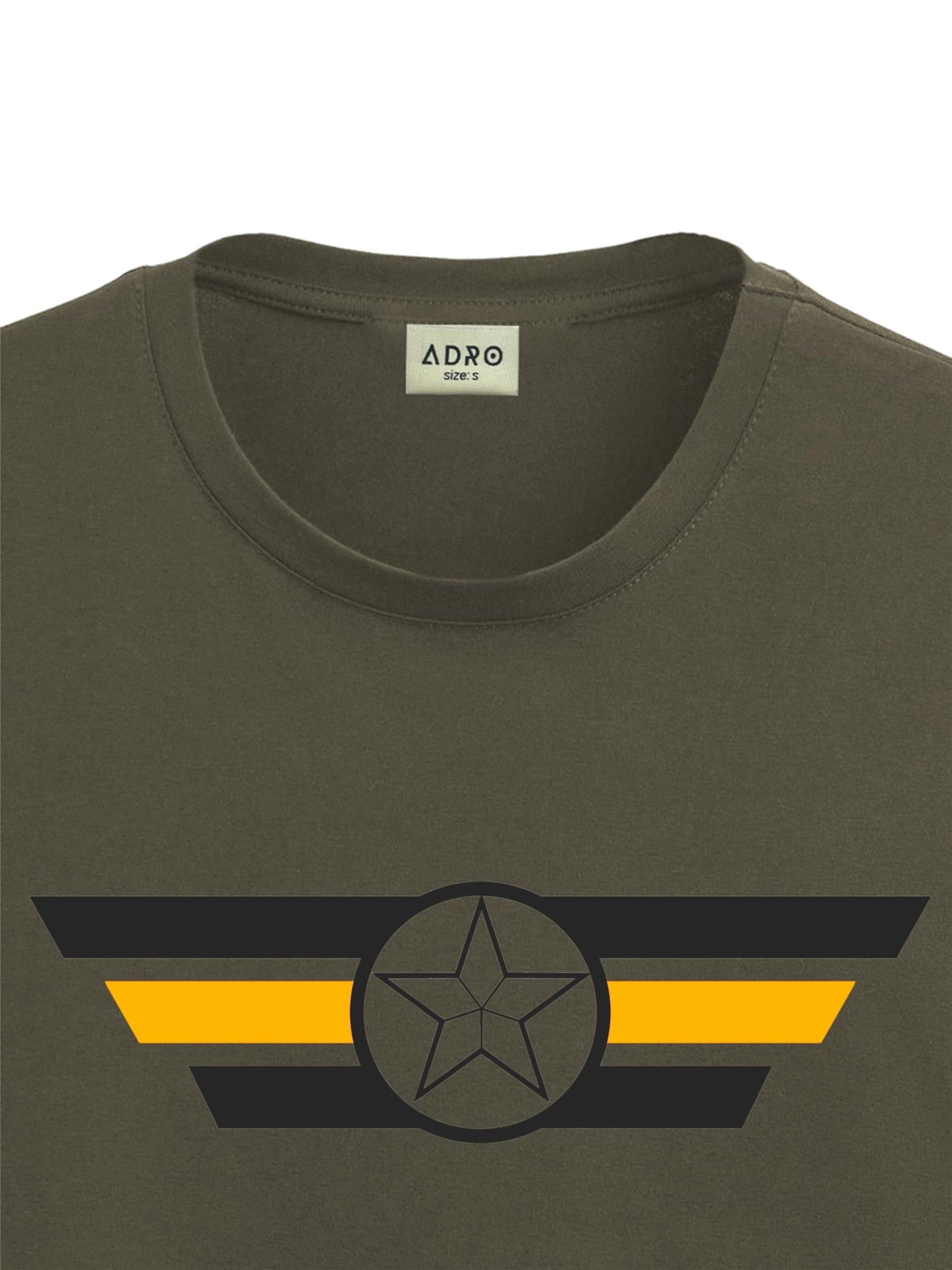 ADRO Men's Solid Regular Fit T-Shirt (RN24-CAP-OL_Olive