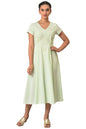 Green Stripes V-Neck Summer Dress