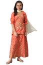 Aurelia Girl's Polyester Kurta & Skirt & Dupatta (22AUG10286A-505998_Pink