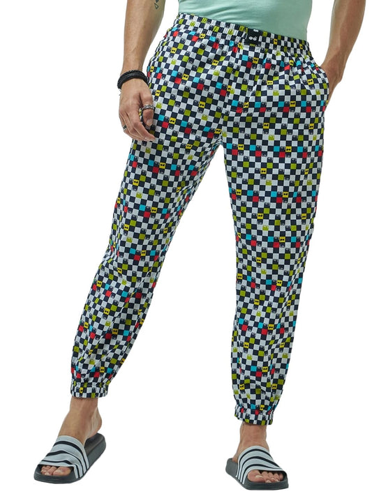 Bewakoof Mens All Over Printed Regular Fit Cotton Pyjamas_628027_Multicolor_XL