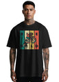 Peppyzone Mens Oversized Fit T-Shirt (OST-Biker 6-10_Black