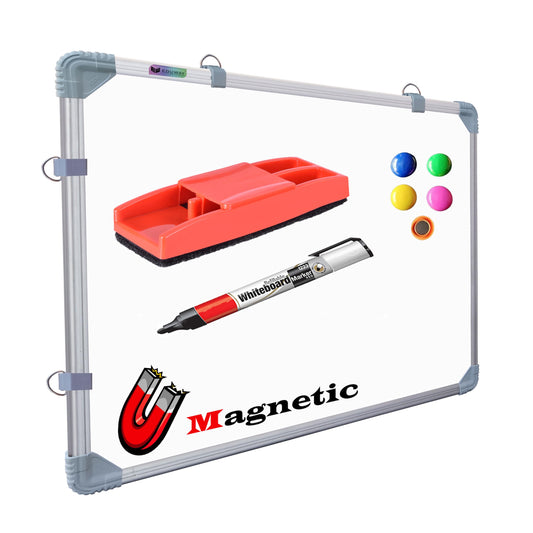 Eduway (Magnetic) 2X1.5 Feet White Board With (Marker, Duster And Magnets) | Ideal Use For Home, Office, Kids With Sliding Hangi