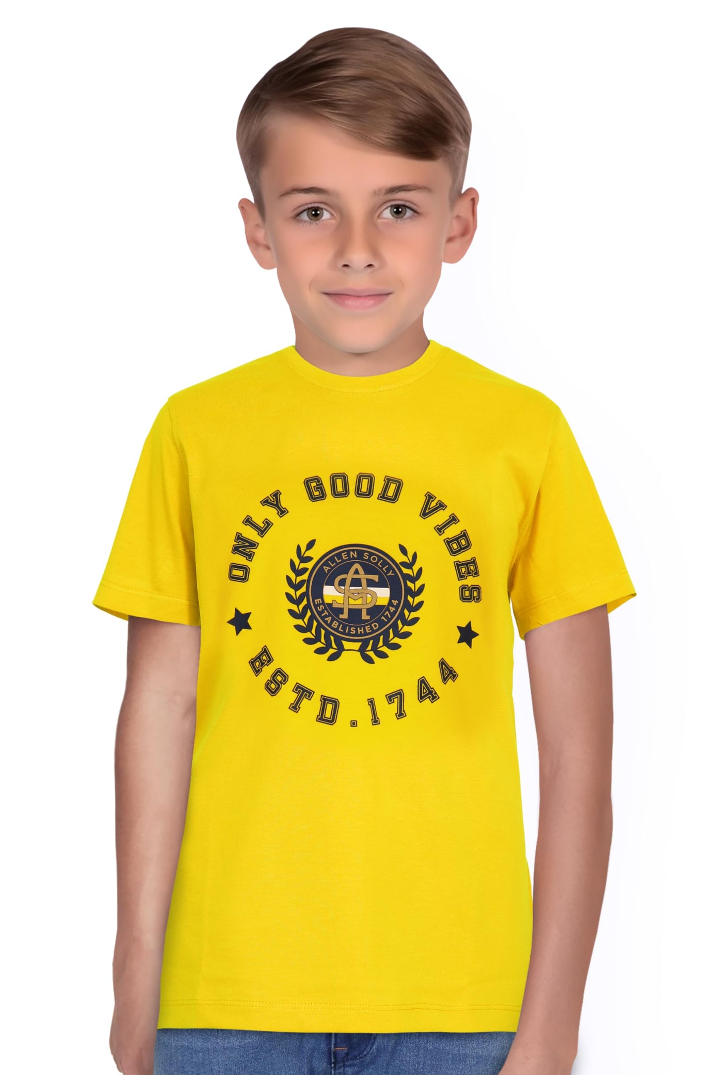 Allen Solly Boys Regular Fit Printed Graphic Casual Denim T-Shirt