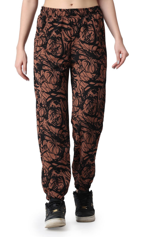 POPWINGS Casual Marblel Printed Joggers for Women || Pull On Joggers for Women || Comfortable Casual Women Joggers for Summer ||