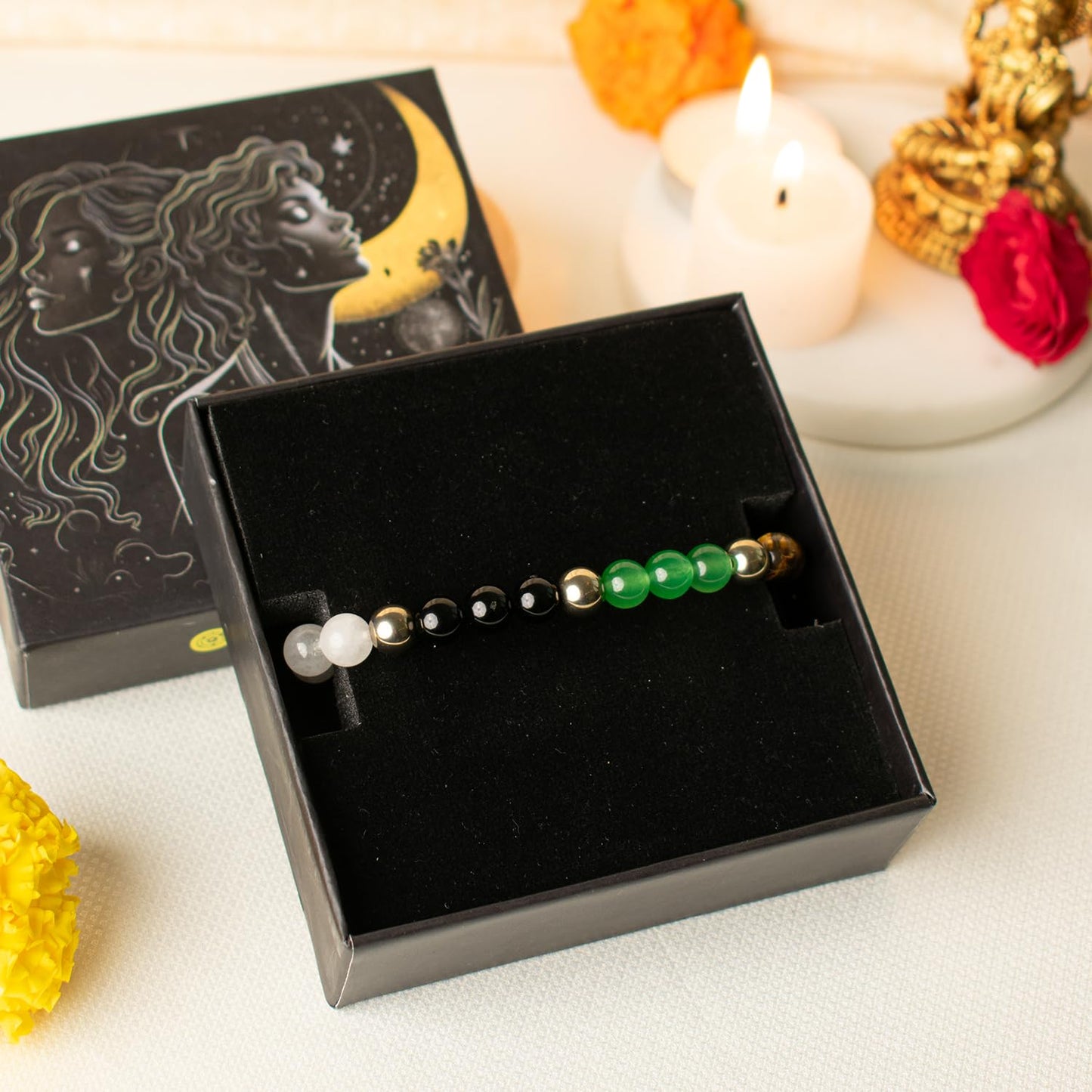 Astrotalk Dhan Lakshmi Bracelet | Attract Wealth, Abundance & Confidence | Pyrite, Citrine, Tiger Eye, Aventurine & Hematite | Crystal Bracelet for Man & Woman | Gift for Man & Woman