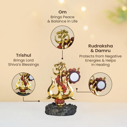 Astrotalk Resin Mahadev Trishul Murti | Compact Shiv Murti For Home Temple, Car Dashboard Or Office Shelf | Lord Shiva Idol For Puja Mandir & Meditation Corners | 8.5X6.5X11 Cm | 1 Piece