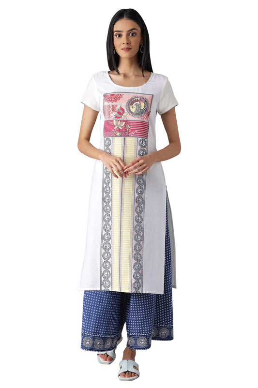 Aurelia Women's Viscose Animal Print Regular Kurta