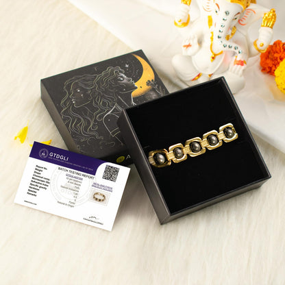 Astrotalk Metal Raw Pyrite Bracelet (Gold) | Attracts Money and Boosts Confidence | Astrology Bracelet for Man and Woman | Beautifully Crafted with Healing Crystals | Gift for Man & Woman