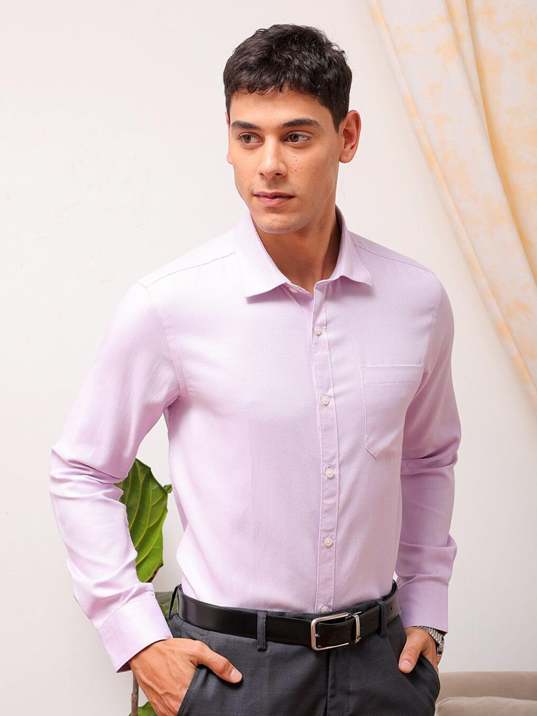 The Indian Garage Co Mens Slim Fit Shirt (0224-SHFRDB-02-01_Pink