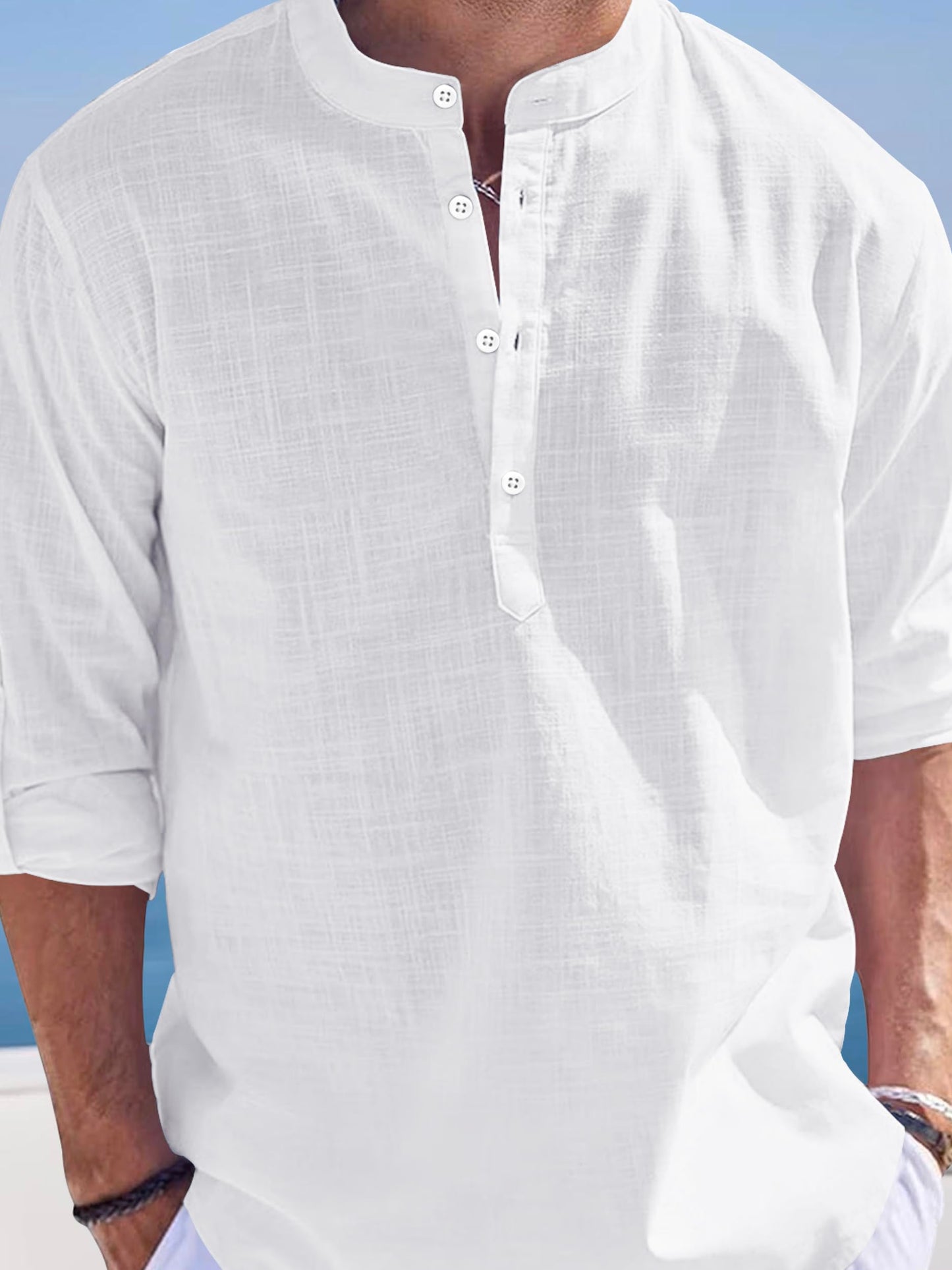 Noble Monk Men Full Sleeve Solid Casual Regular Fit Mandarin/Chinese Collor Short Kurta For Men