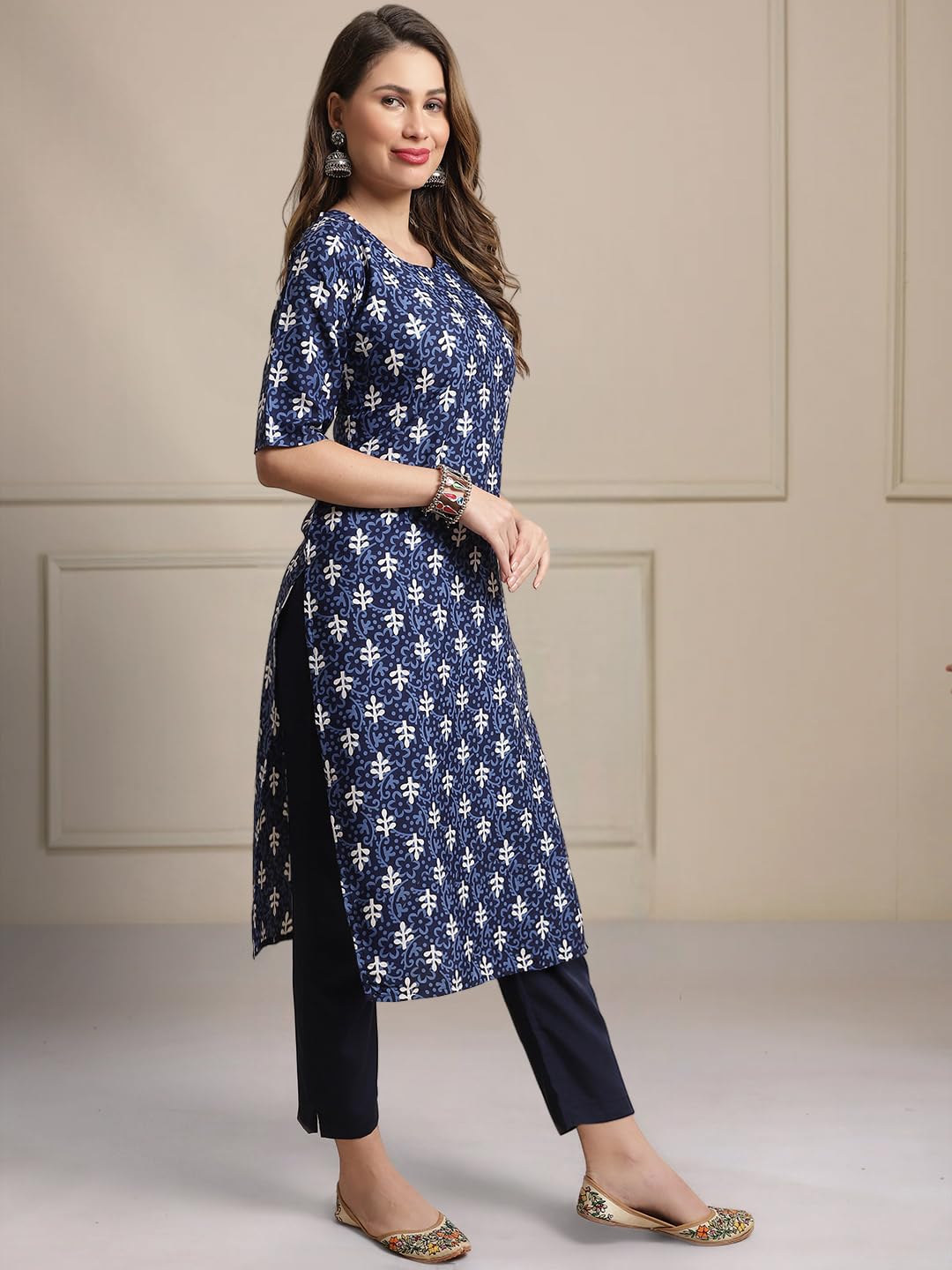 Tee Projekt Printed Crepe Kurti & Pant Set For Women Festival Wear Stylish Kurta Set