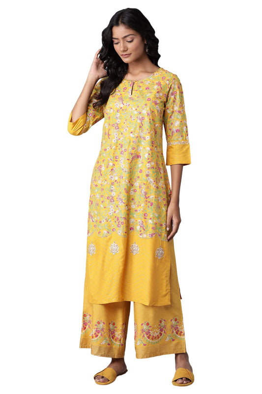 W for Woman Women's Viscose Straight Panelled Kurta