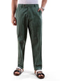 The Indian Garage Co Men Relaxed Cropped Vertical Striped Mid-Rise Trousers