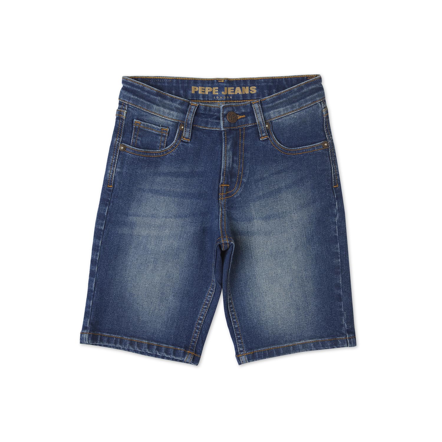 Pepe Jeans BoyS Boyfriend Shorts (Pb800798J67_Med Used_Mid Indigo Blue