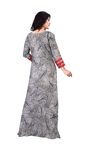 Dhruvi Trendz Women Cotton Blend Kurties Regular Fit Casual Fancy (Dt-K1185_Grey_M)
