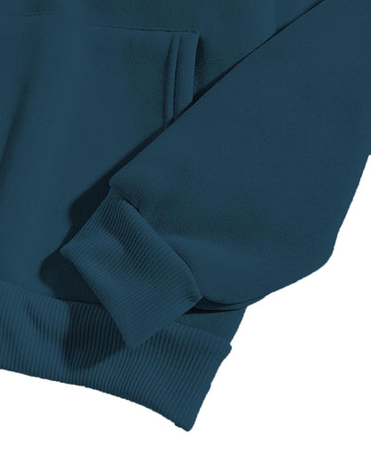 Adro Men'S Cotton Neck Hooded Sweatshirt (H20-M-Byo-Sb_Teal)