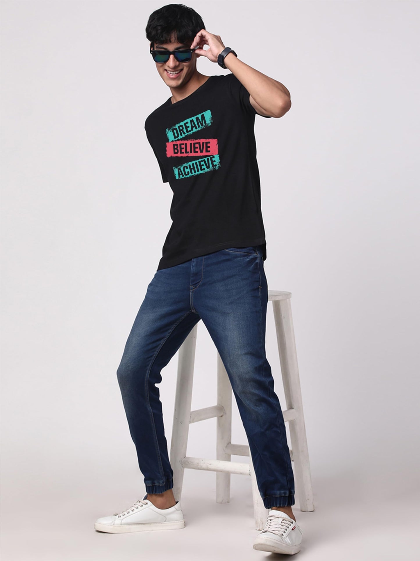 ADRO Tshirt for Men | Printed T Shirt for Men | 100% Cotton T-Shirt |Printed T Shirt | T-Shirts | RN24-DBA-BL