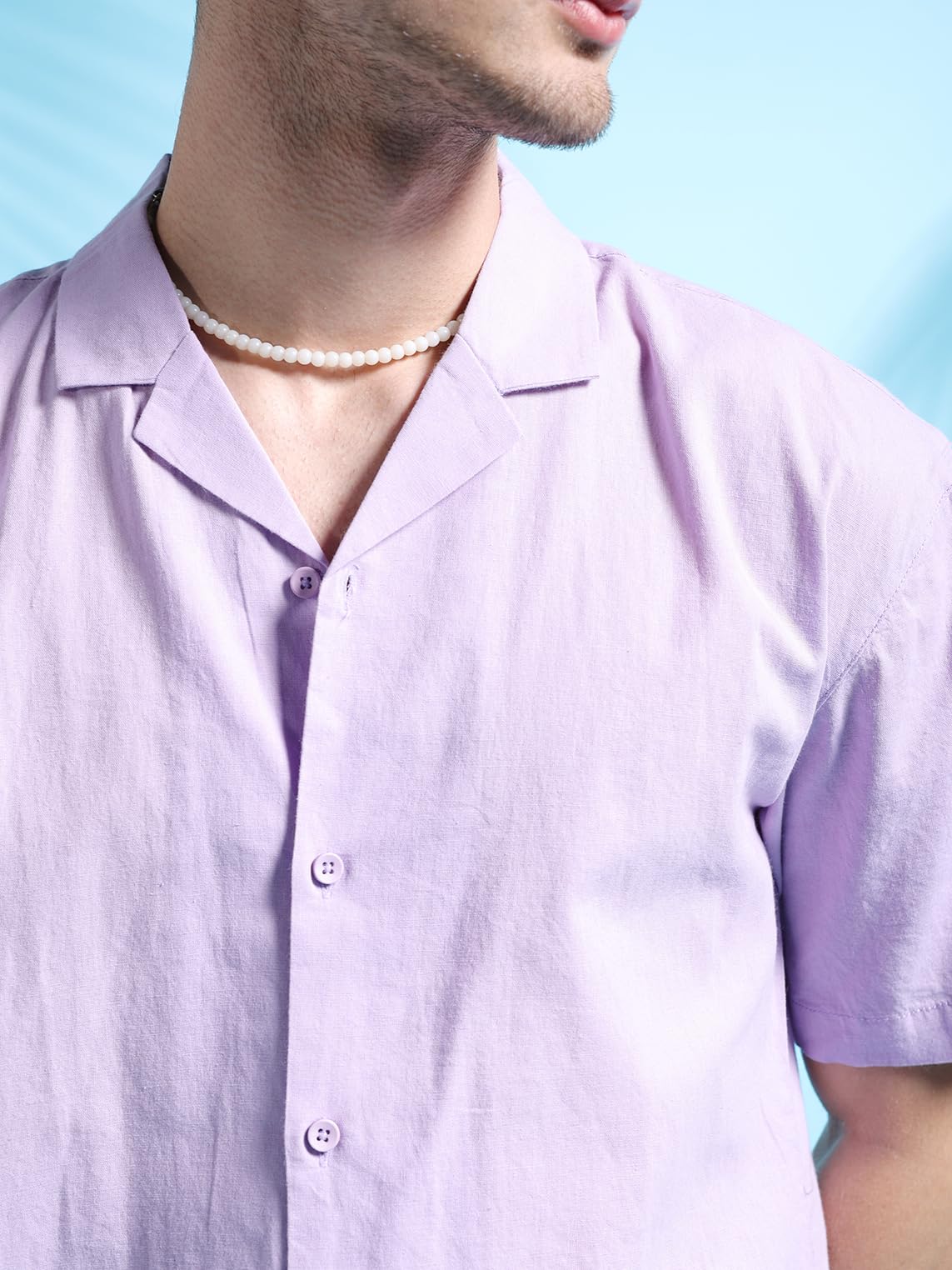 The Indian Garage Co Men Purple Solid Relaxed Fit Linen Casual Shirt