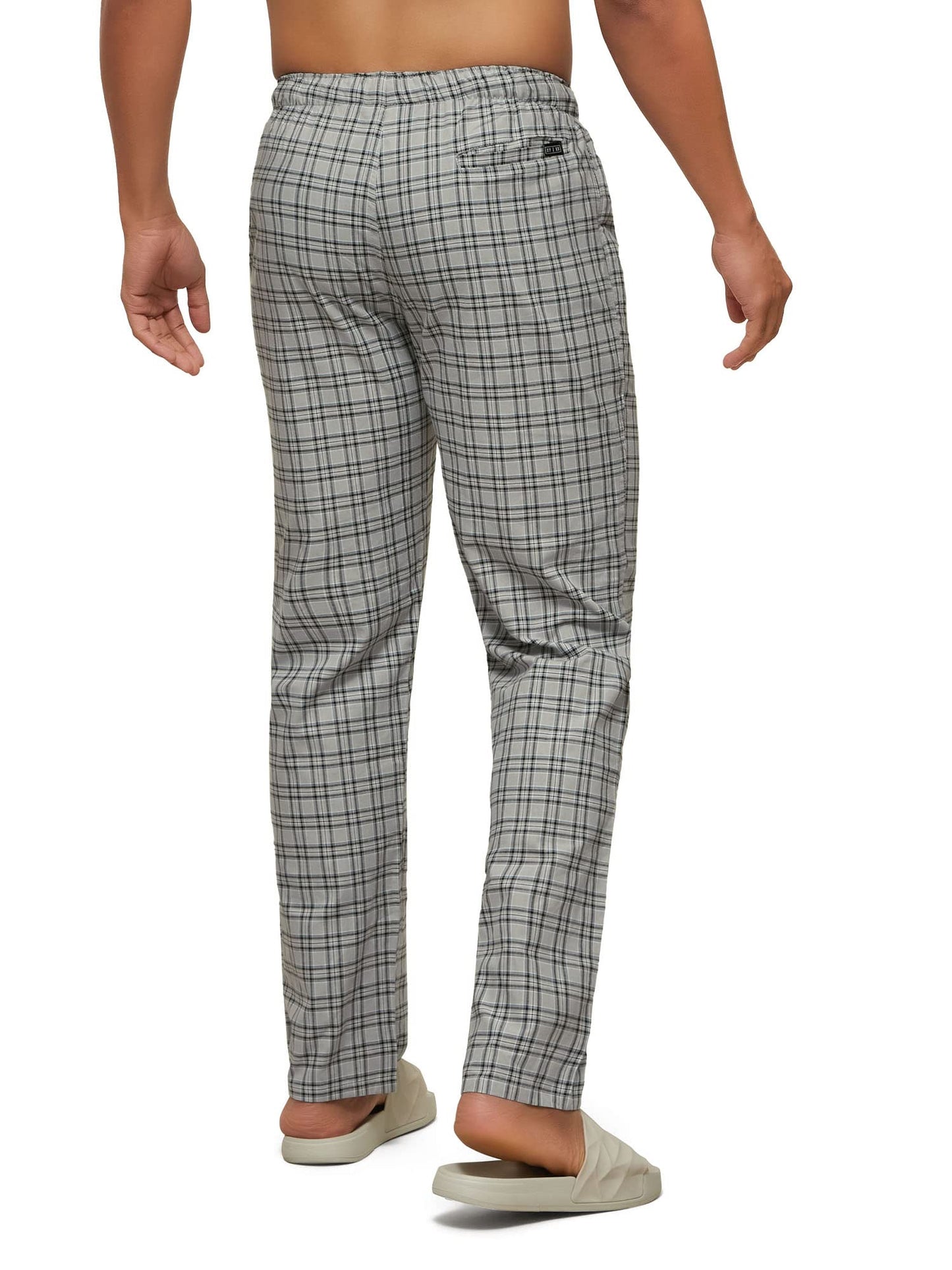 XYXX Mens Super Combed Cotton Checkered Checkmate Pyjamas [Pack of 3] Elasticated Waist, Drawstring | Loungewear for Men in Red