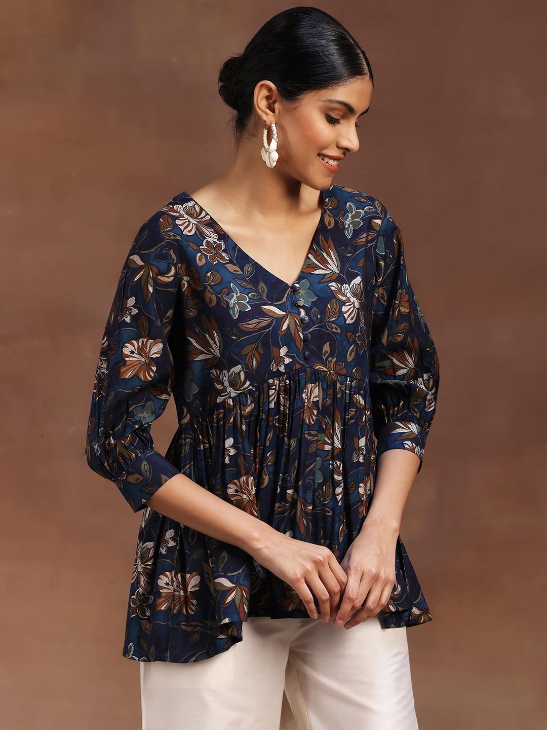 Libas WomenS Printed A-Line Kurtis (29113O_Blue
