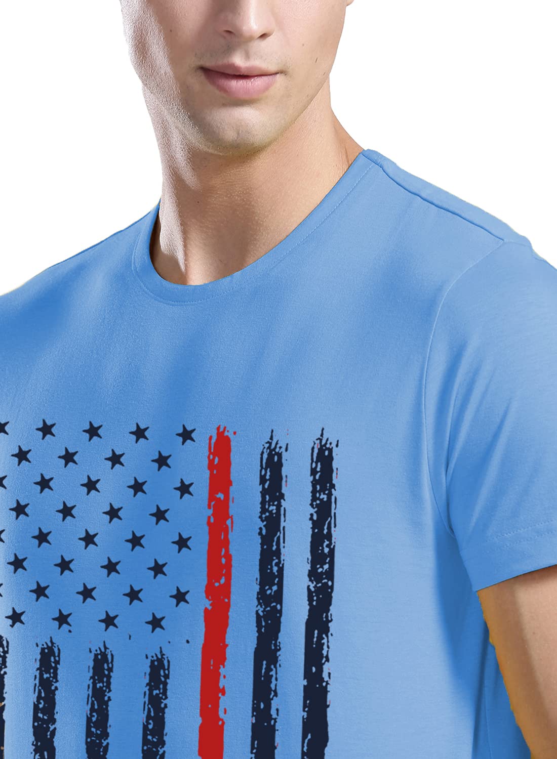 ADRO Men's Regular Fit T-Shirt (RNR-M-USA-SK_SkyBlue)