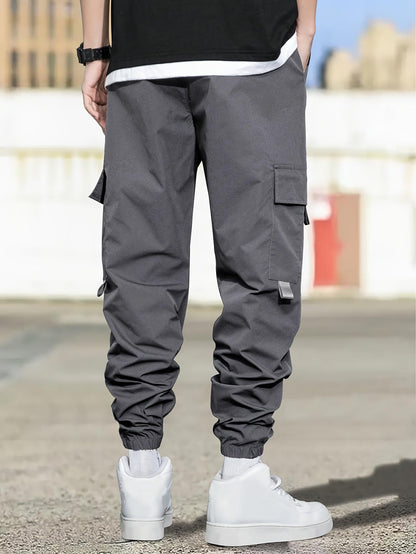 Shasmi Grey Mens Casual Joggers with Elastic Waist, Multi-Pocket Design, Boys Casual Cargo Joggers Men Track Pant for Men ll T