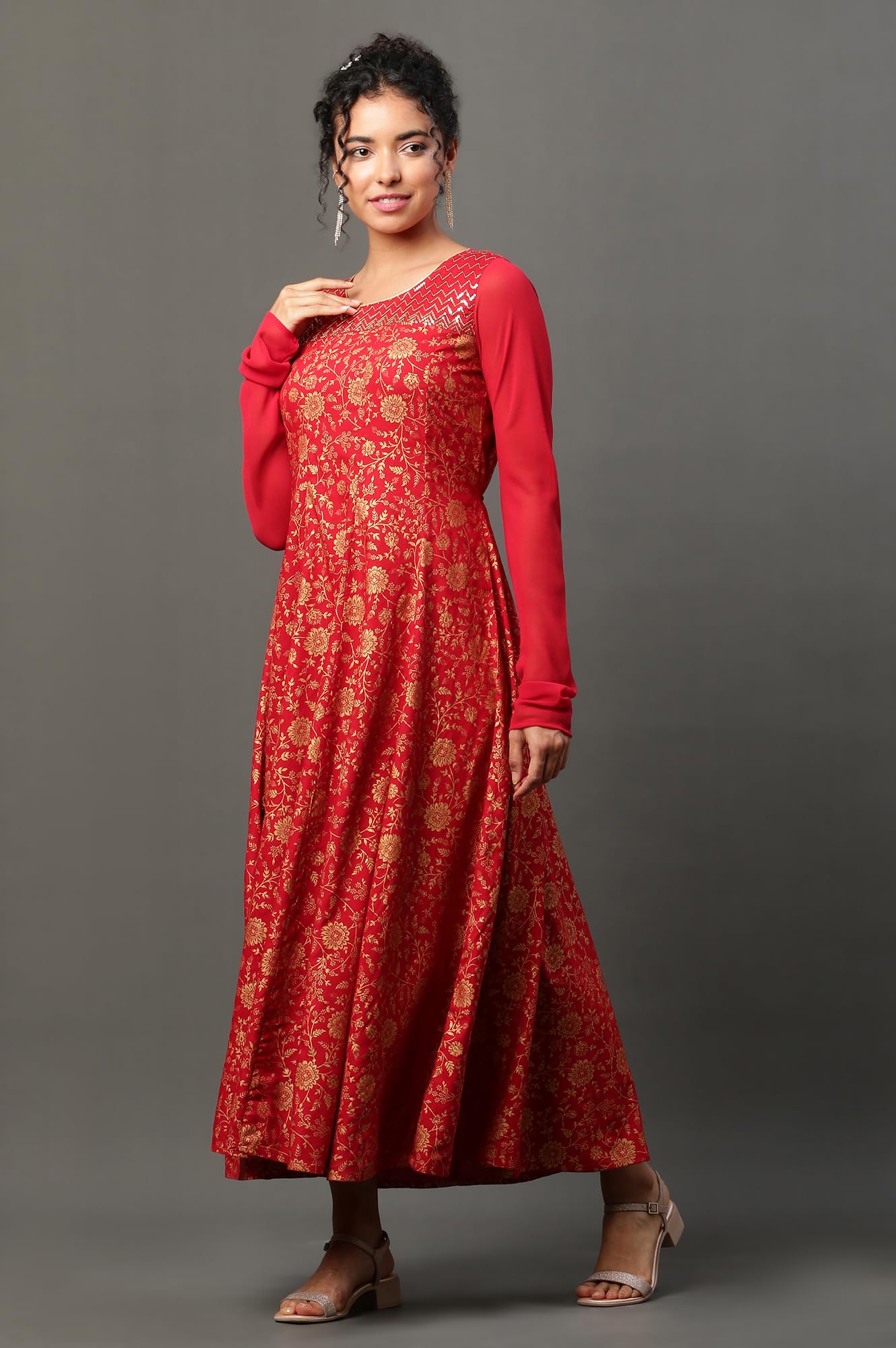 Aurelia WomenS 100% Viscose Regular Kurta (23Aua14968-506938_Red