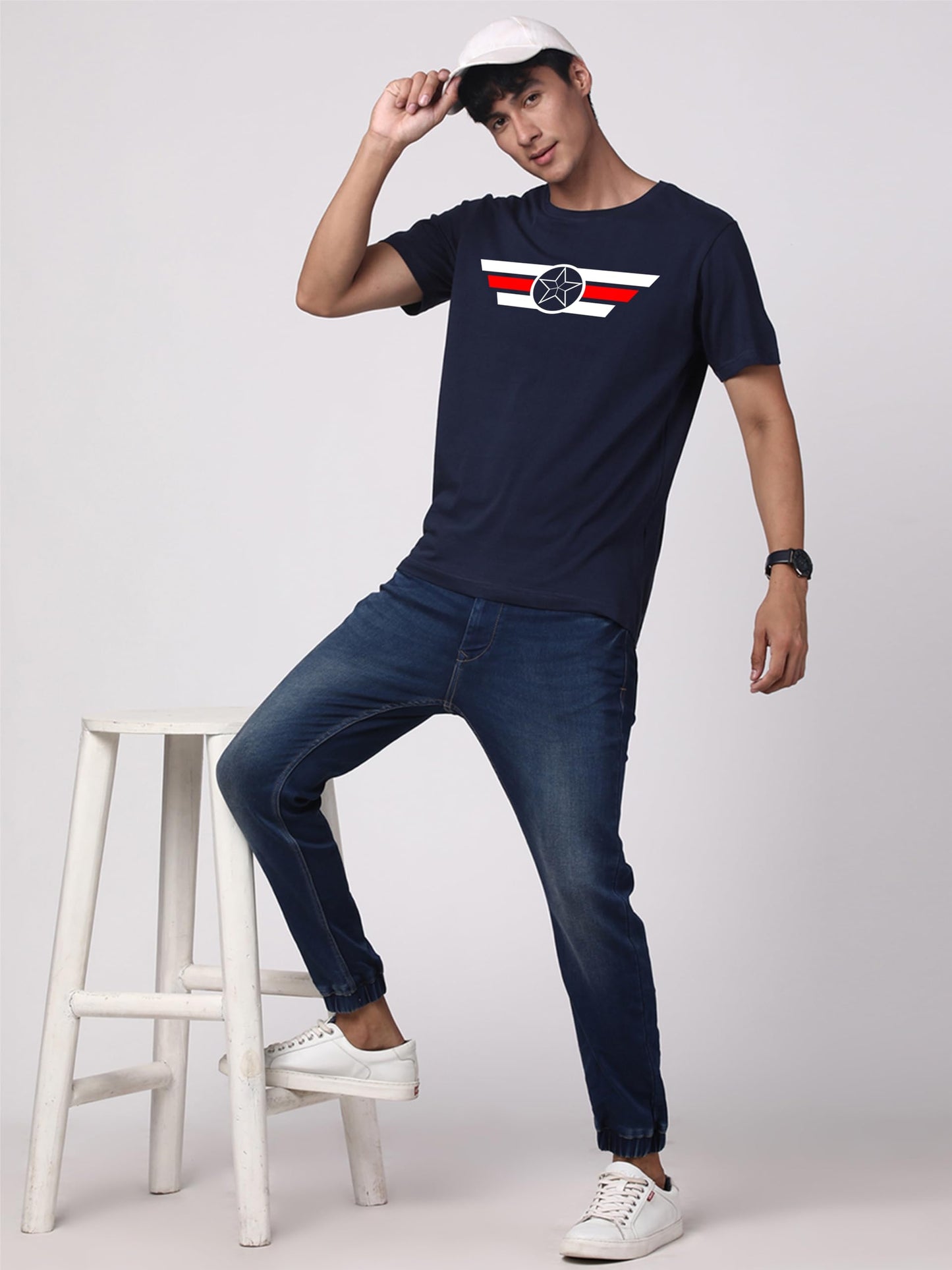 ADRO Tshirt for Men | Printed T Shirt for Men | 100% Cotton T-Shirt |Printed T Shirt | T-Shirts | RN24-CAP-NB