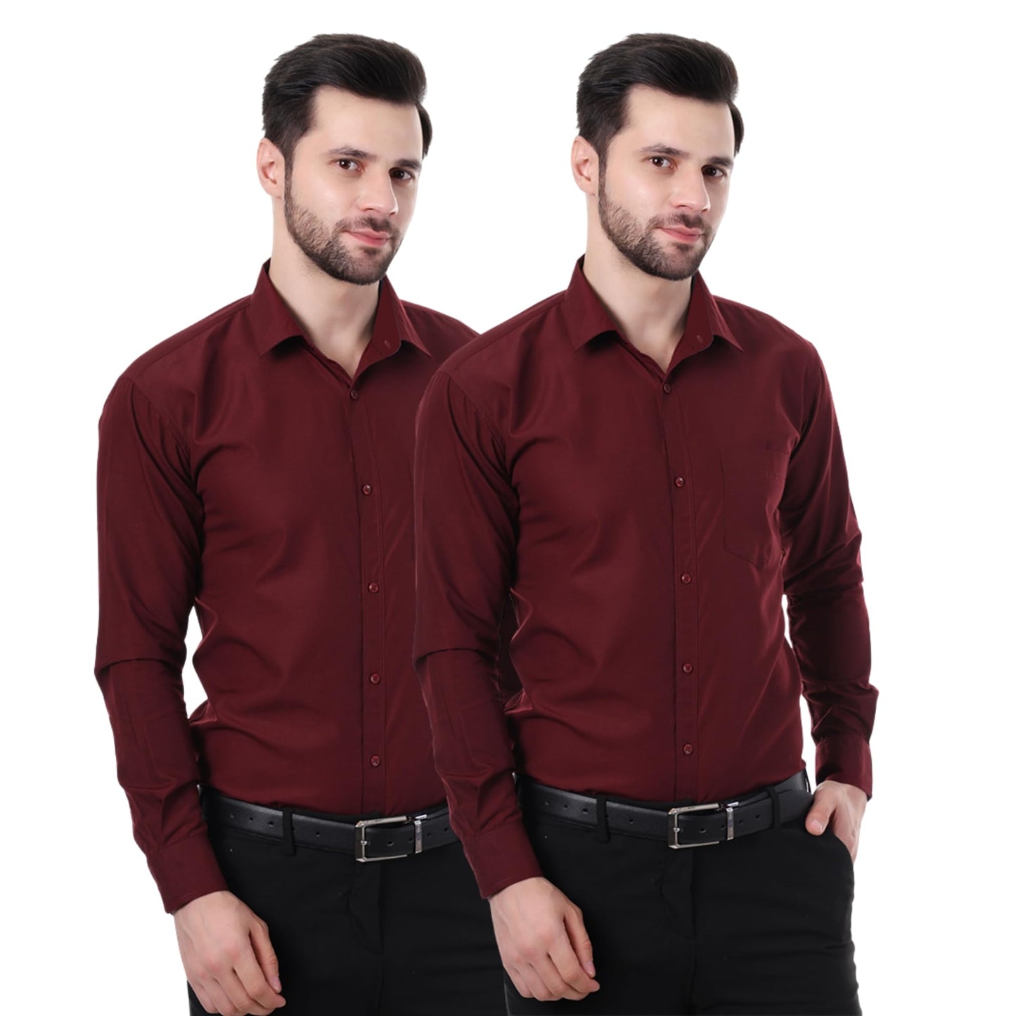 Xjarvis Austin MenS Cotton Blend Shirt |Slim Fit Formal Shirt With Pocket |Plain | Long Sleeve Spread Collar | Casual Wear Regu