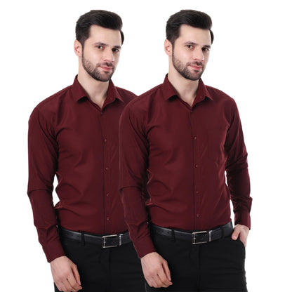 Xjarvis Austin MenS Cotton Blend Shirt |Slim Fit Formal Shirt With Pocket |Plain | Long Sleeve Spread Collar | Casual Wear Regu