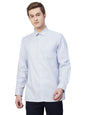 Turtle Men 100% Cotton Light Blue Striped Regular Fit Formal Shirt