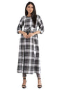 Aurelia WomenS Cotton Black Round Neck Flared Kurta Below The Knee Dress (21Fea11533-700431 L)