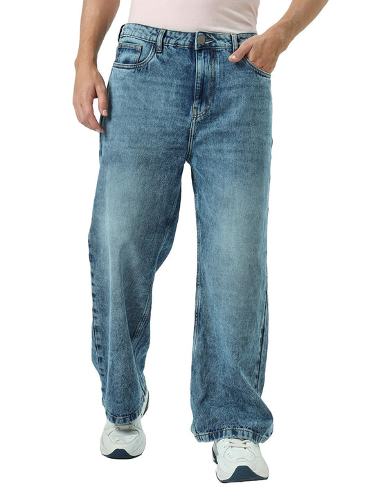 Bewakoof Mens Super Baggy Fit Jeans_624265_Blue_30