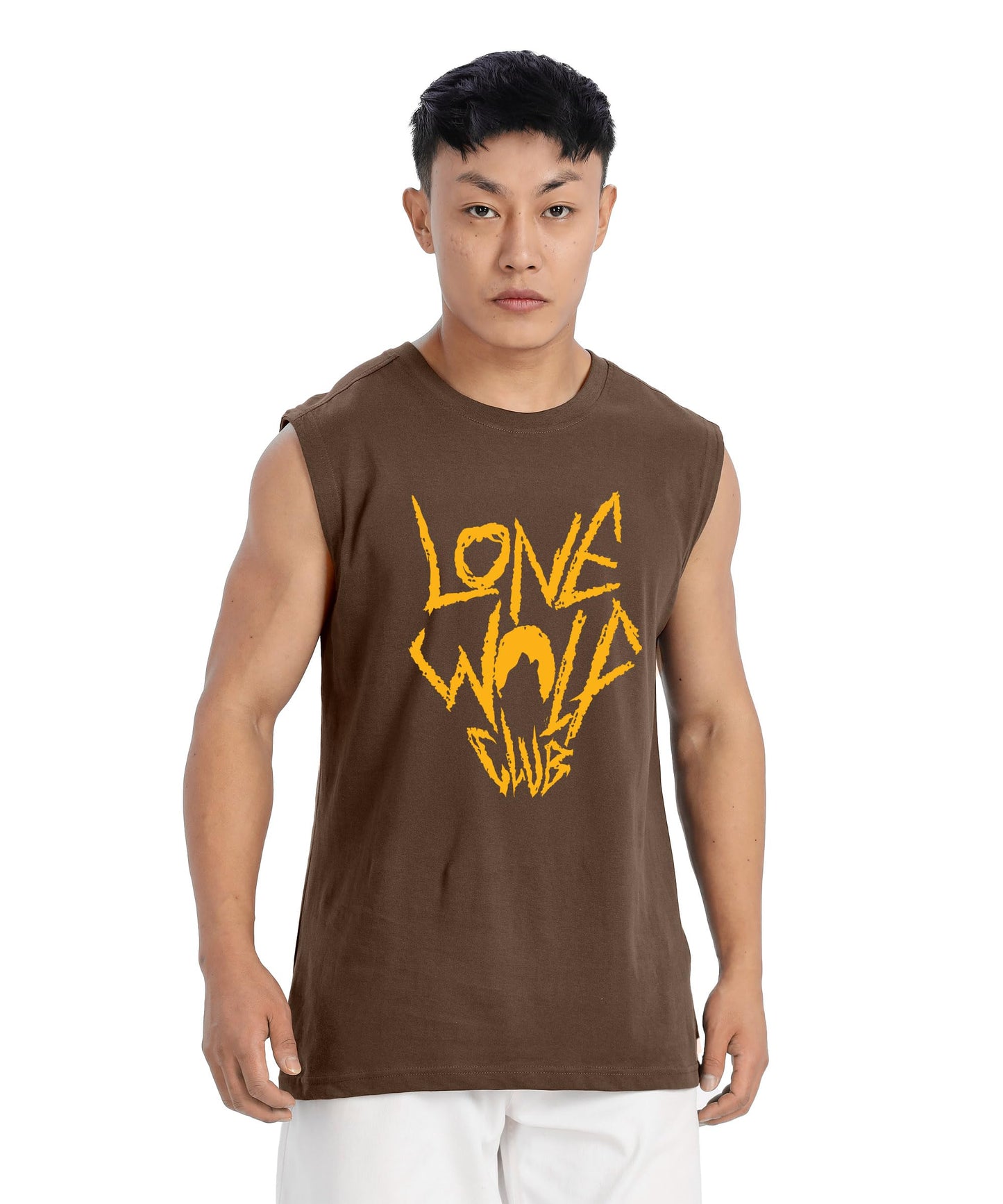 SHODOX Mens 100% Cotton Tank Tops Round Neck Sleeveless Sports Loose fit Vest (Pack of 1)