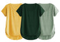 Fabricorn Combo Of Three Plain Bottle Green, Mustard Yellow And Sage Green V-Neck Up And Down Cotton Tshirt For Women (Bottle Gr