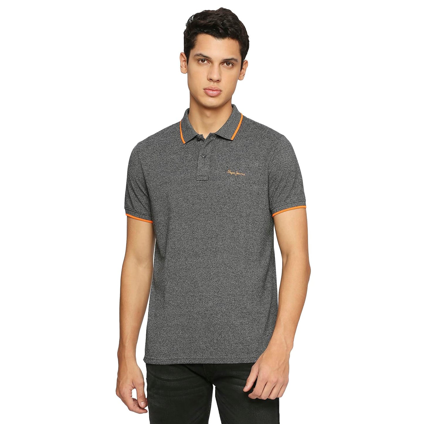 Pepe Jeans MenS Solid Regular Fit T-Shirt (Pm542093_Antracite Grey_Anthra