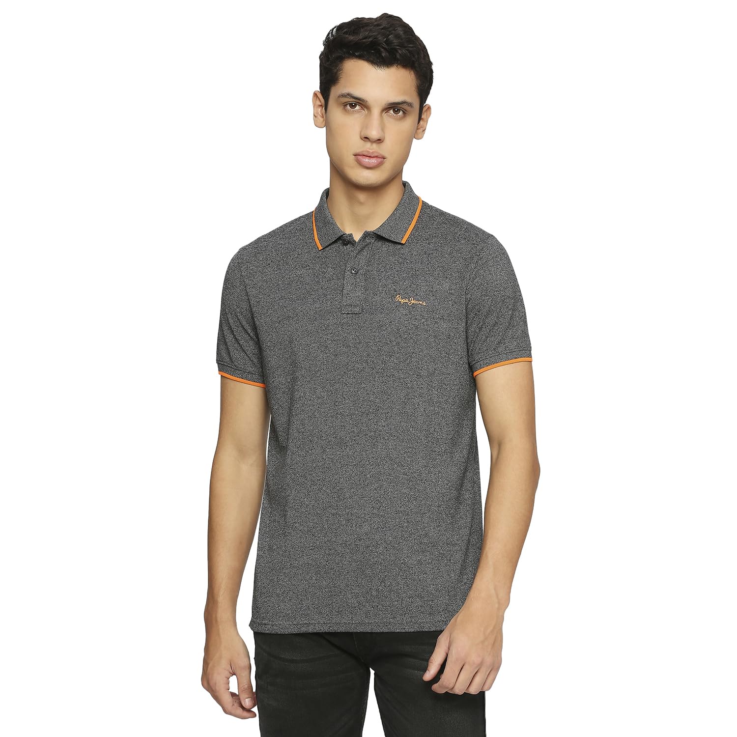 Pepe Jeans MenS Solid Regular Fit T-Shirt (Pm542093_Antracite Grey_Anthra