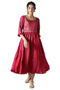 Aurelia WomenS Polyester Fit And Flare Knee-Length Casual Dress (22Fea13377-505394_Pink