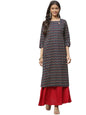 Aarika Women's Blue Color Printed Kurti (KURTI-NM-D-30-NAVY-BLUE-XXL)