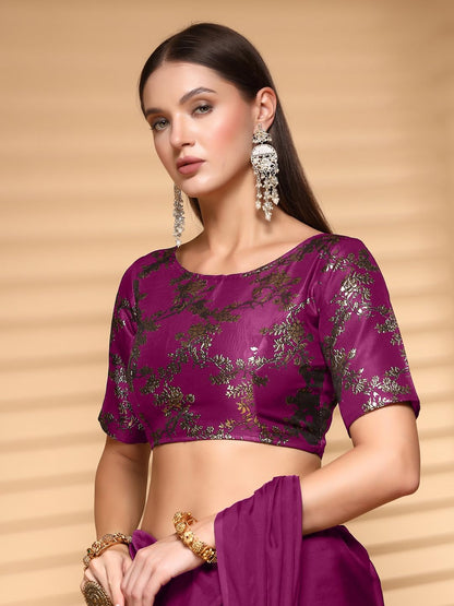 OOMPH! Readymade Blouse for Women, Brocade, Boat Neck, rbbl519