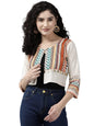 Aarika Womens Cream Color Cotton Ethnic Jacket (JK-W-AK-507-CREAM-38)