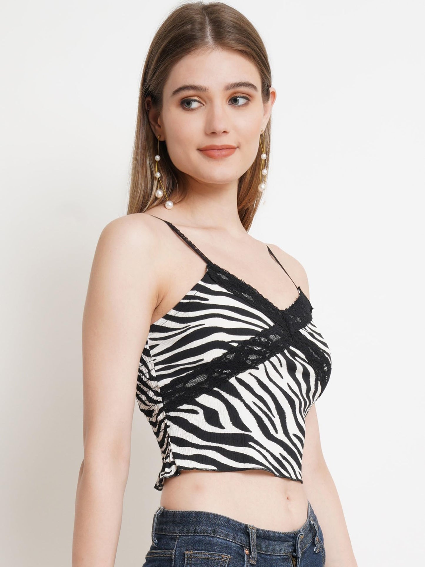 POPWINGS Casual Crop Top for Women || V-Neck Women Crop Tops for Summer || Stylish Western Sleeveless Crop Tops
