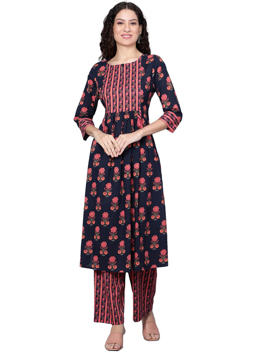 idaLia Multicolour Floral Printed Kurta Set