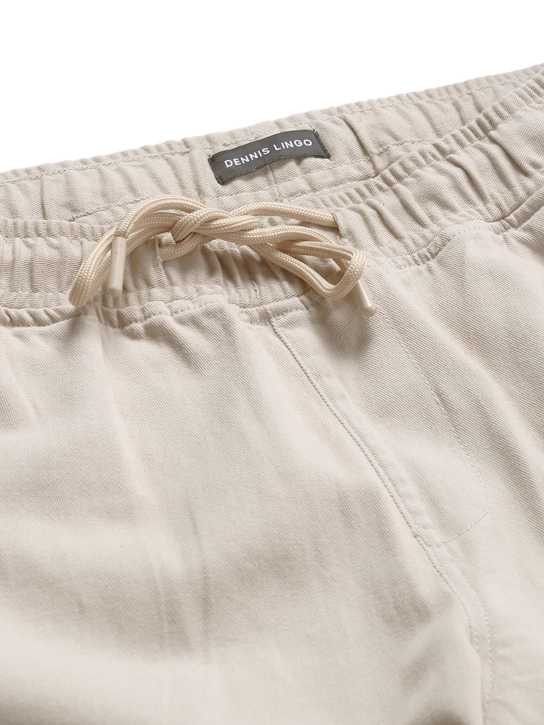 Dennis Lingo Slim FitSolid Beige Cargo Jogger for Men
