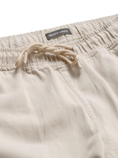 Dennis Lingo Slim FitSolid Beige Cargo Jogger for Men