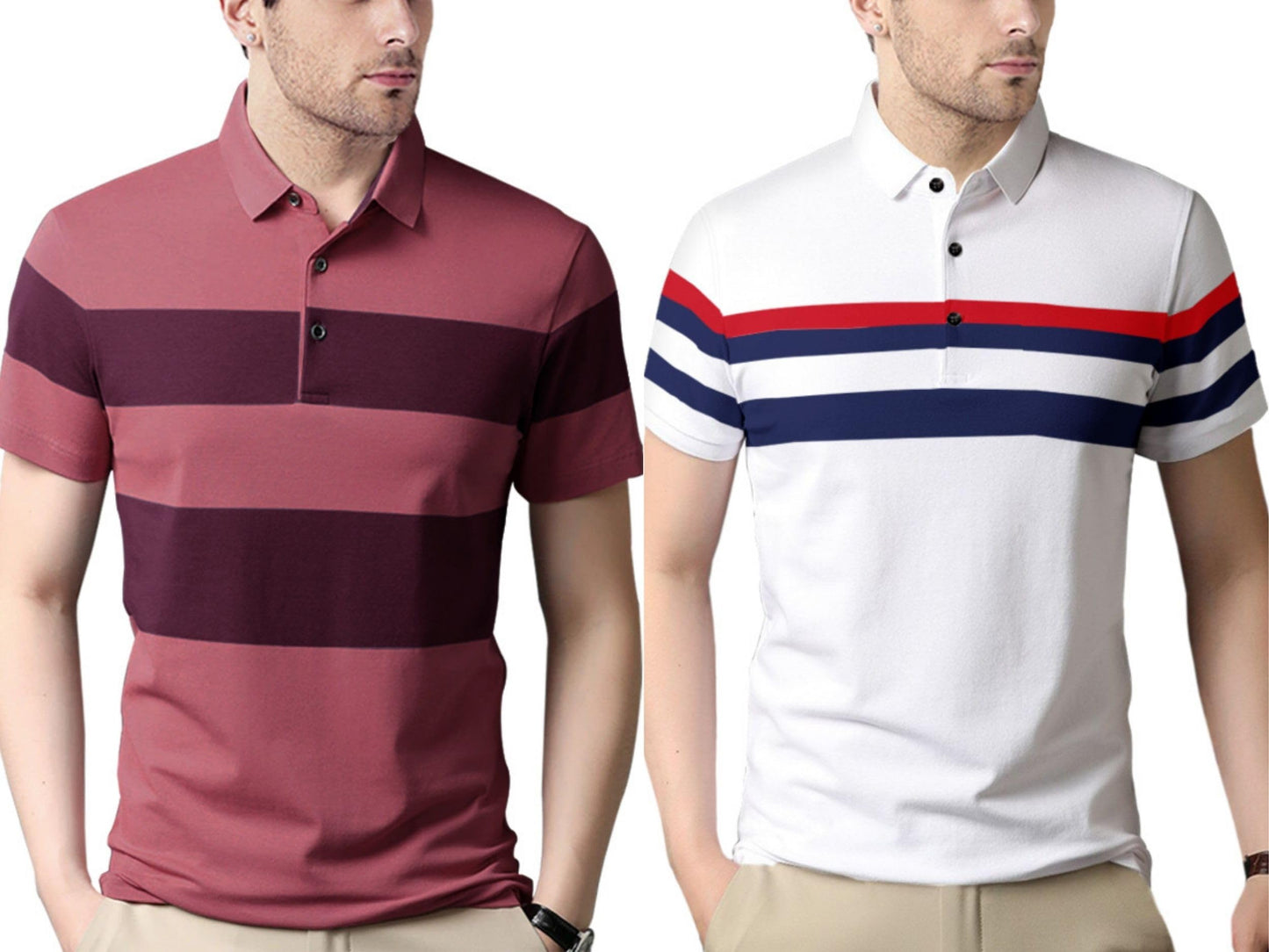 Noble Monk MenS (Combo Pack Of 2) -Regular Fit Polo T Shirt |Half Sleeves |Collar Tshirts |Casual Tshirt